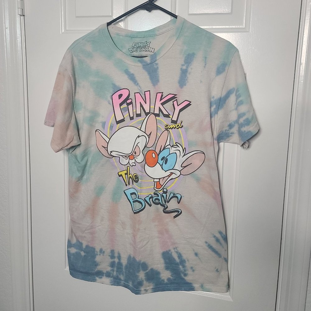 Pinky and the Brain - Tie dye screen printed tee - Size S/M